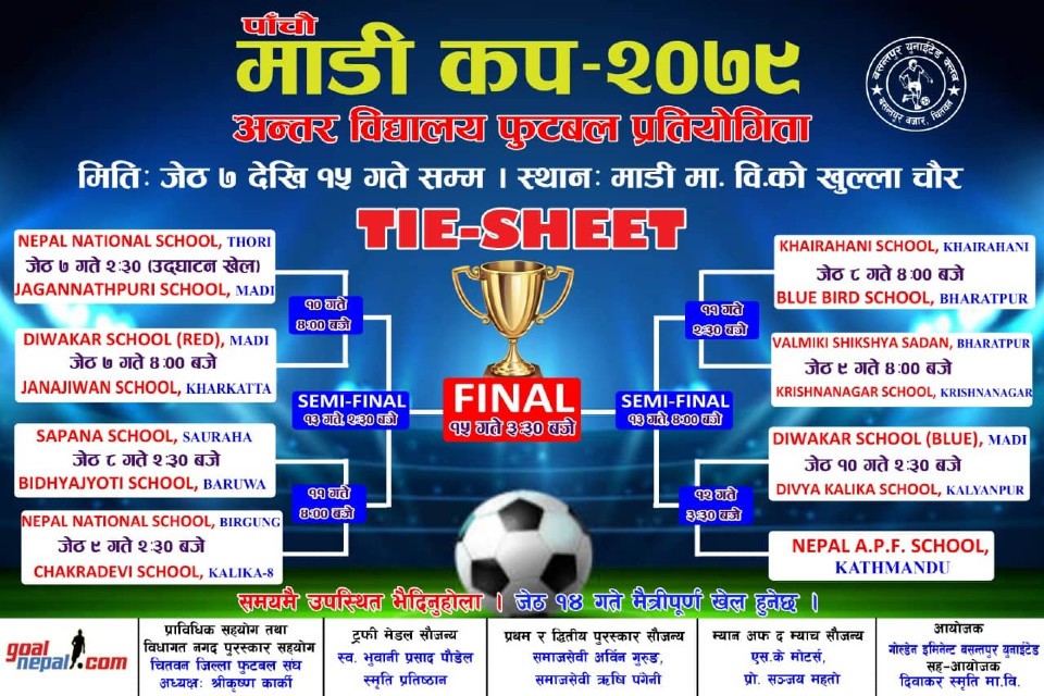 5th Madi U15 Cup From May 21; LIVE On GoalNepal